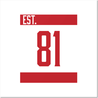 Est 81 Red Posters and Art